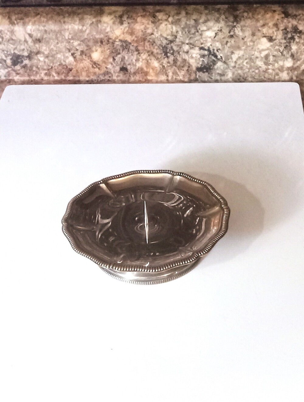Vintage De Uberti Silverplate Candle Holder Made Italy Two Tone